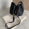Saint Laurent (YSL) Grained Calfskin Paris VII Mini Flat Hobo Black