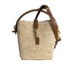 Saint Laurent (YSL) Calfskin Le 37 Mini Bucket Bag Raffia