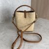 Saint Laurent (YSL) Calfskin Le 37 Mini Bucket Bag Raffia