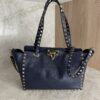 Valentino Garavani Vitello Small Rockstud Tote Marine