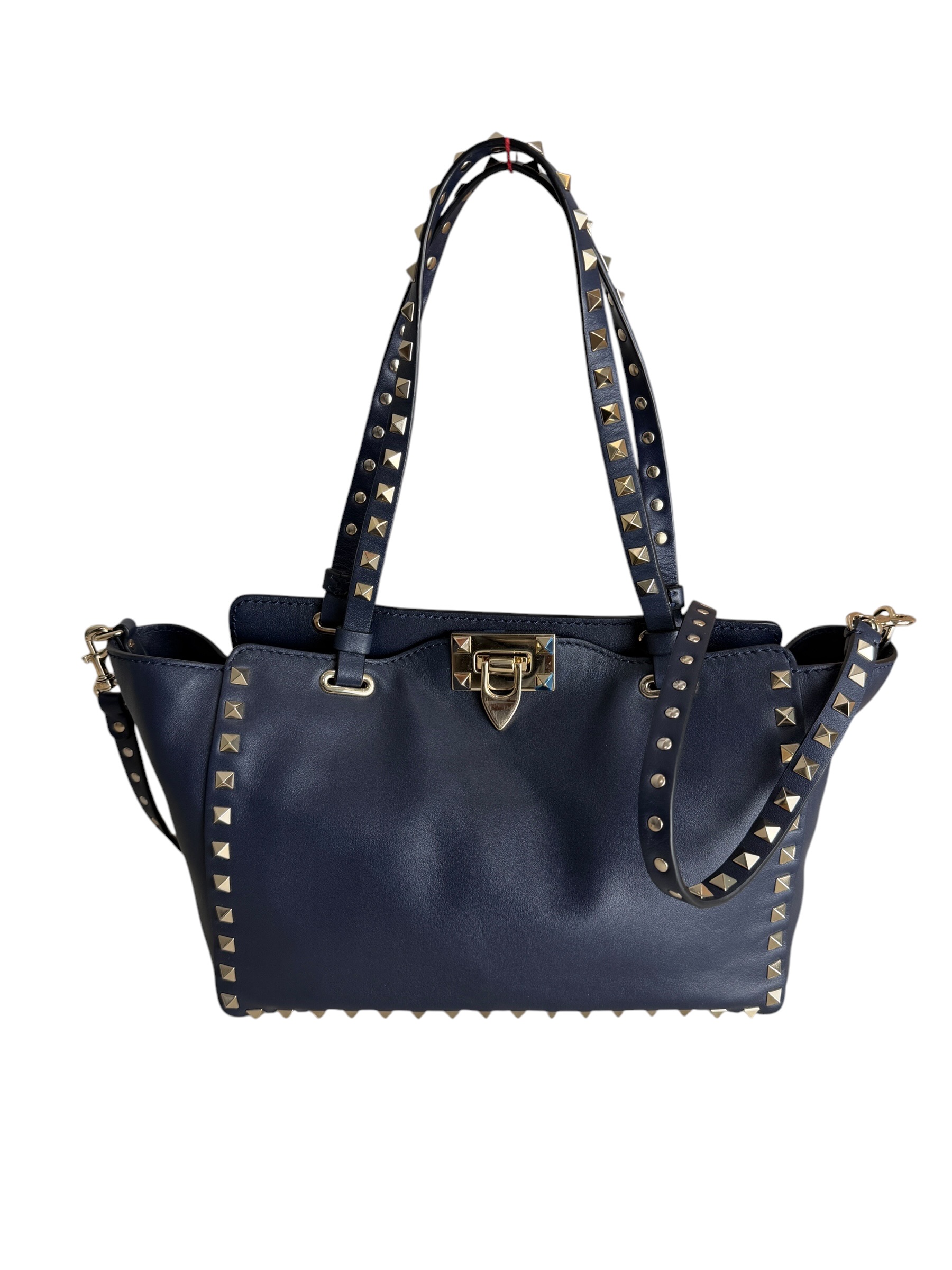 Valentino Garavani Vitello Small Rockstud Tote Marine