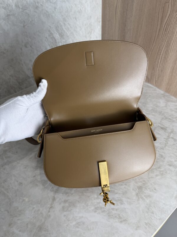 Saint Laurent (YSL) Voltaire Top Handle in Box Tan