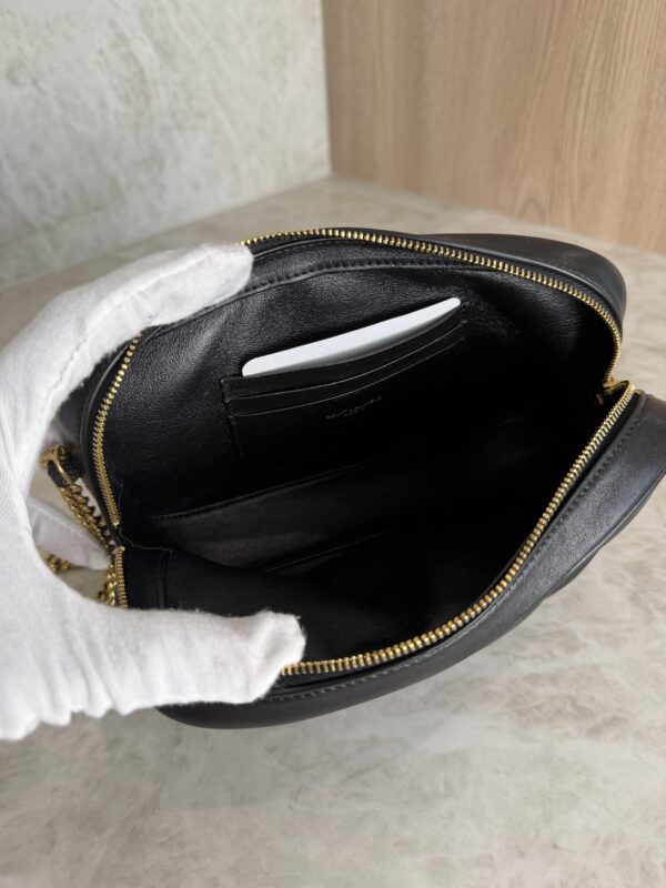 Saint Laurent (YSL) Lambskin Quilted Mini Camera Bag Black