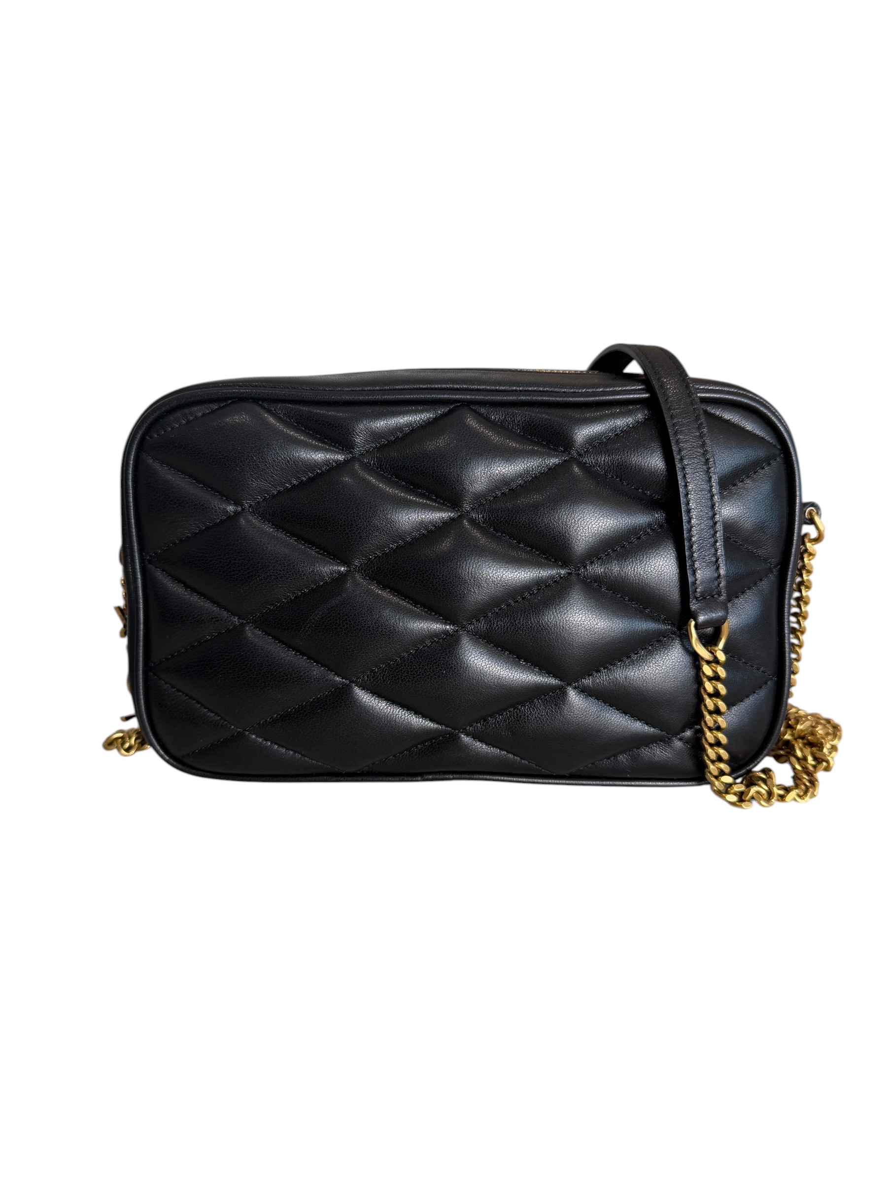 Saint Laurent (YSL) Lambskin Quilted Mini Camera Bag Black