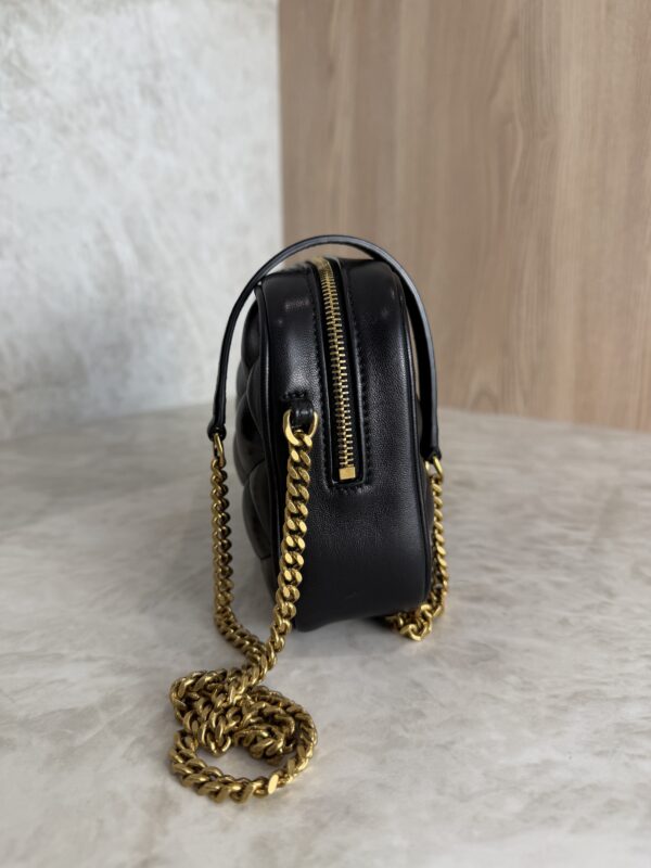 Saint Laurent (YSL) Lambskin Quilted Mini Camera Bag Black