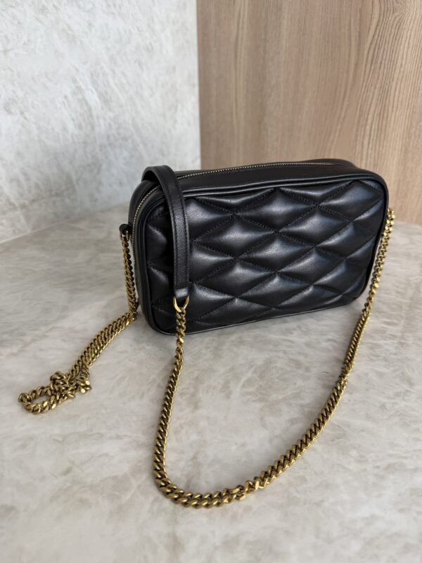Saint Laurent (YSL) Lambskin Quilted Mini Camera Bag Black