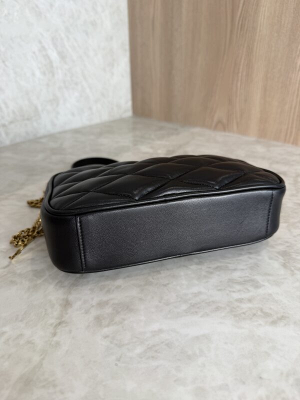 Saint Laurent (YSL) Lambskin Quilted Mini Camera Bag Black