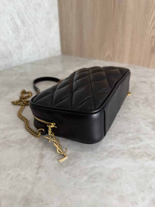 Saint Laurent (YSL) Lambskin Quilted Mini Camera Bag Black
