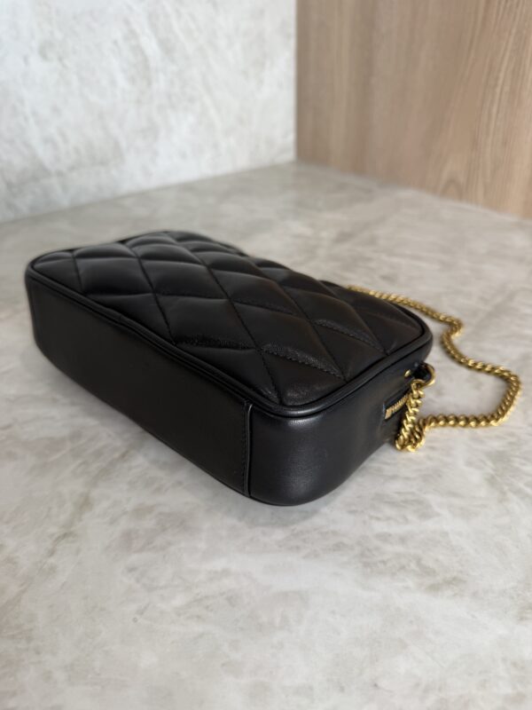 Saint Laurent (YSL) Lambskin Quilted Mini Camera Bag Black