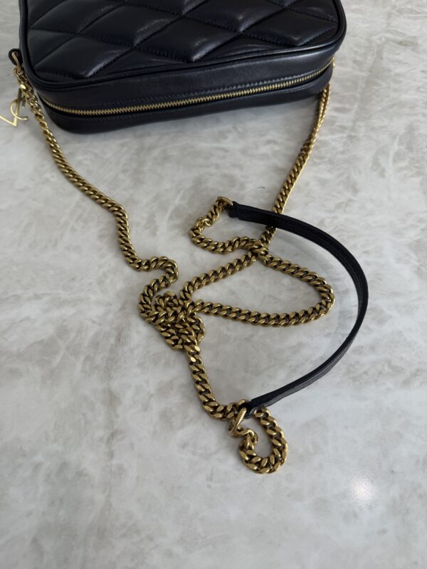 Saint Laurent (YSL) Lambskin Quilted Mini Camera Bag Black