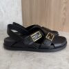 Fendi Black Leather Dad Sandals Size 39