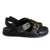 Fendi Black Leather Dad Sandals Size 39