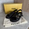 Fendi Black Leather Dad Sandals Size 39
