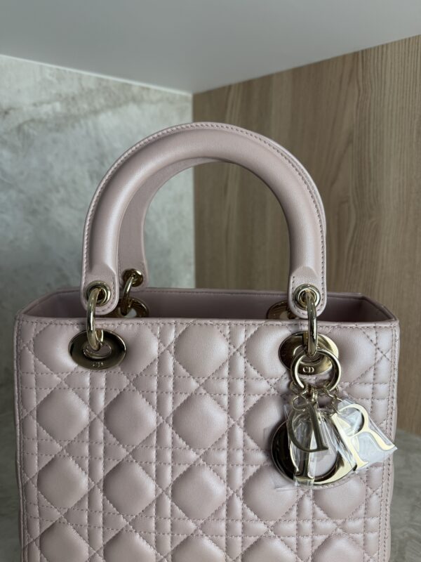 Christian Dior Iridescent Lambskin Cannage Medium Lady Dior Gold Hardware