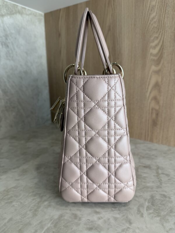 Christian Dior Iridescent Lambskin Cannage Medium Lady Dior Gold Hardware