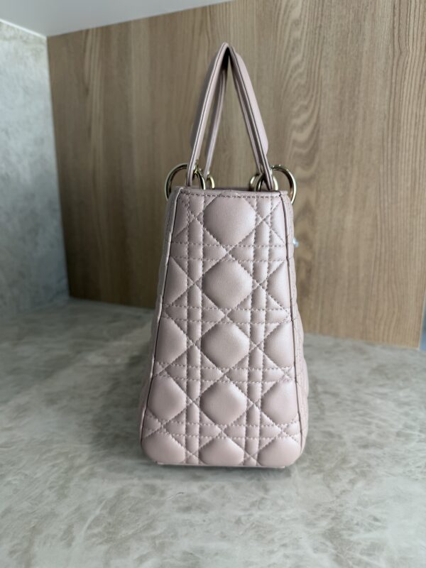 Christian Dior Iridescent Lambskin Cannage Medium Lady Dior Gold Hardware