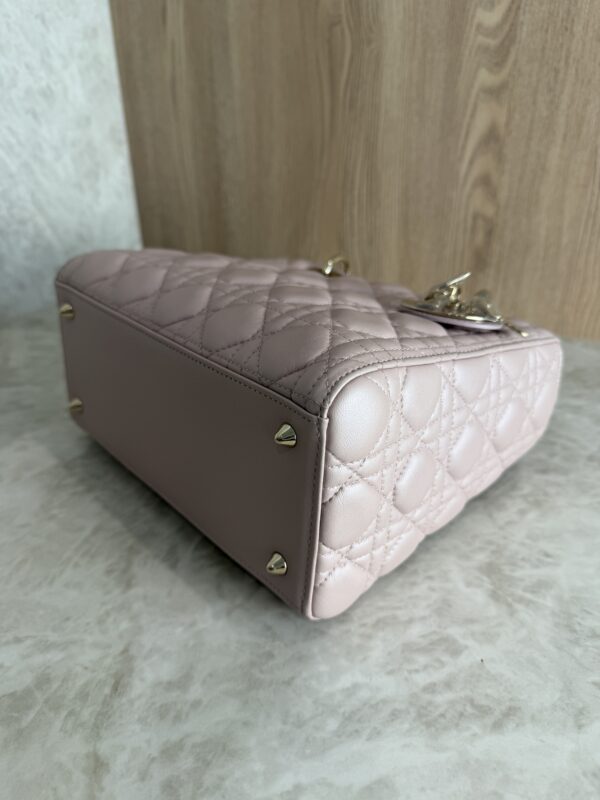 Christian Dior Iridescent Lambskin Cannage Medium Lady Dior Gold Hardware