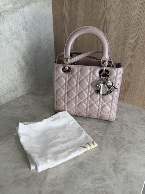 Christian Dior Iridescent Lambskin Cannage Medium Lady Dior Gold Hardware
