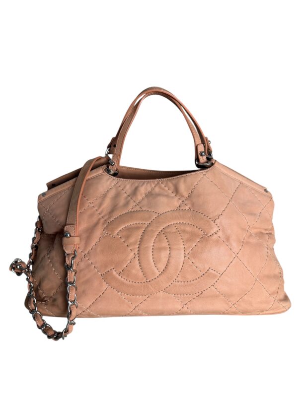 Chanel Iridescent Calfskin Quilted Small Sea Hit Tote