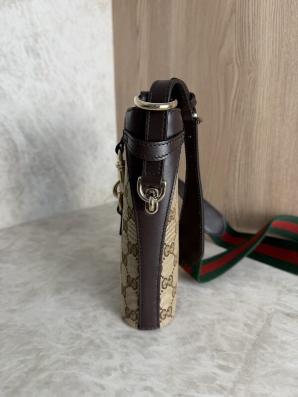 Gucci Supreme GG Canvas/Leather Jackie Small Bucket Crossbody Bag