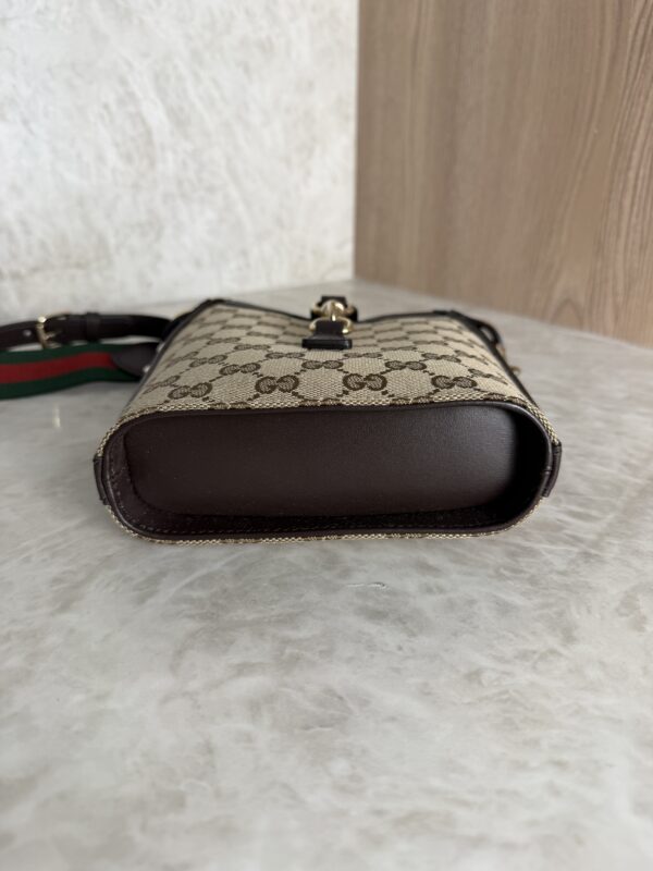 Gucci Supreme GG Canvas/Leather Jackie Small Bucket Crossbody Bag