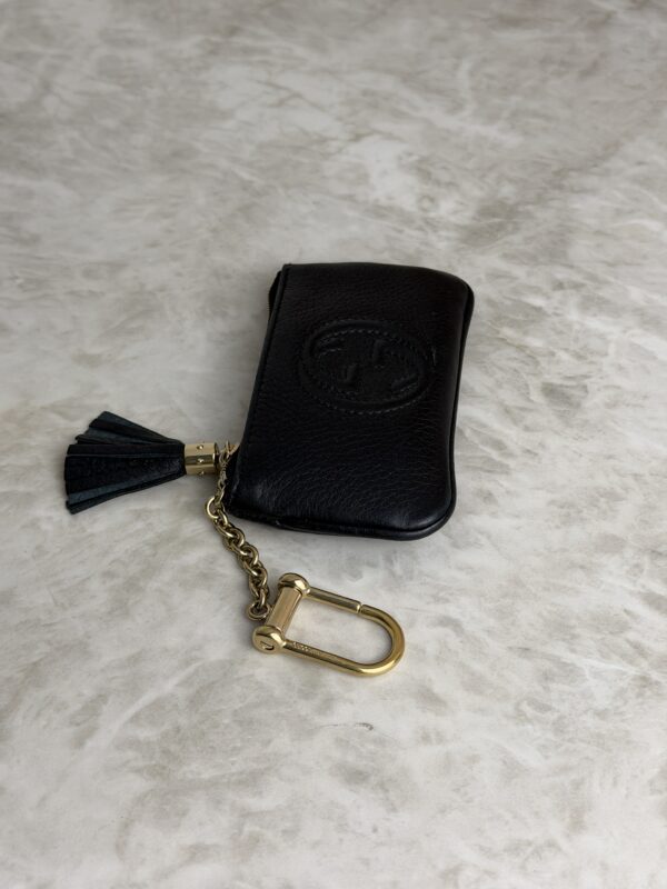 Gucci Black Pebbled Leather Soho Pochette Cles Key Holder