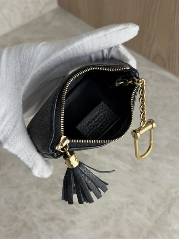 Gucci Black Pebbled Leather Soho Pochette Cles Key Holder