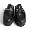 Gucci Horsebit Accent Leather Slides Size 38.5 Black