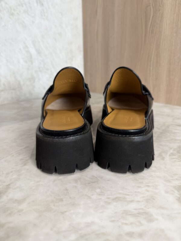 Gucci Horsebit Accent Leather Slides Size 38.5 Black