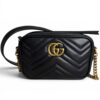 Gucci Calfskin Matelasse Mini GG Marmont Chain Shoulder Bag Black
