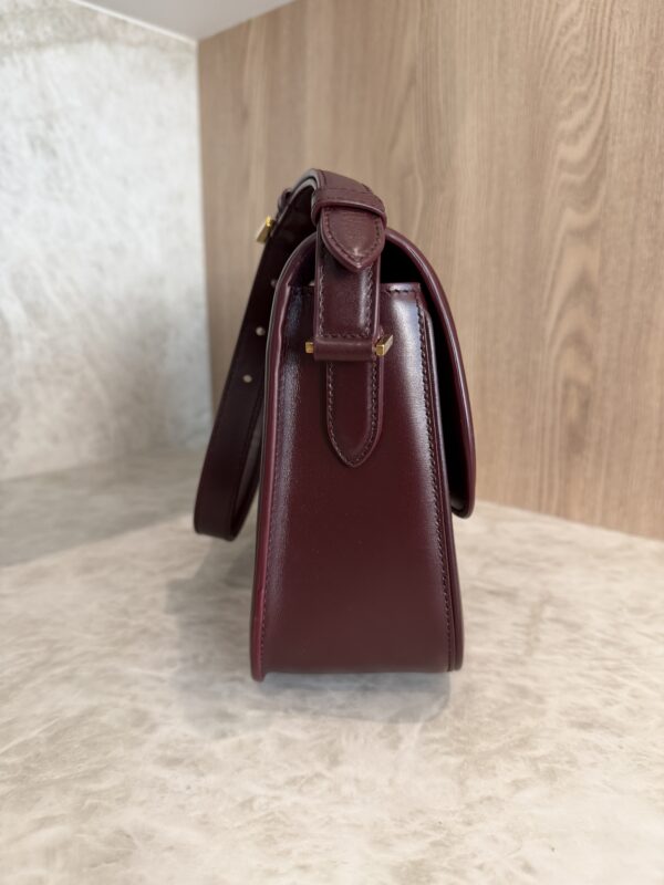 Saint Laurent (YSL) Box Calfskin Monogram Large Solferino Shoulder Bag Hot Wine