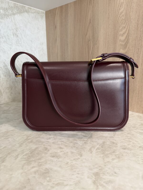 Saint Laurent (YSL) Box Calfskin Monogram Large Solferino Shoulder Bag Hot Wine