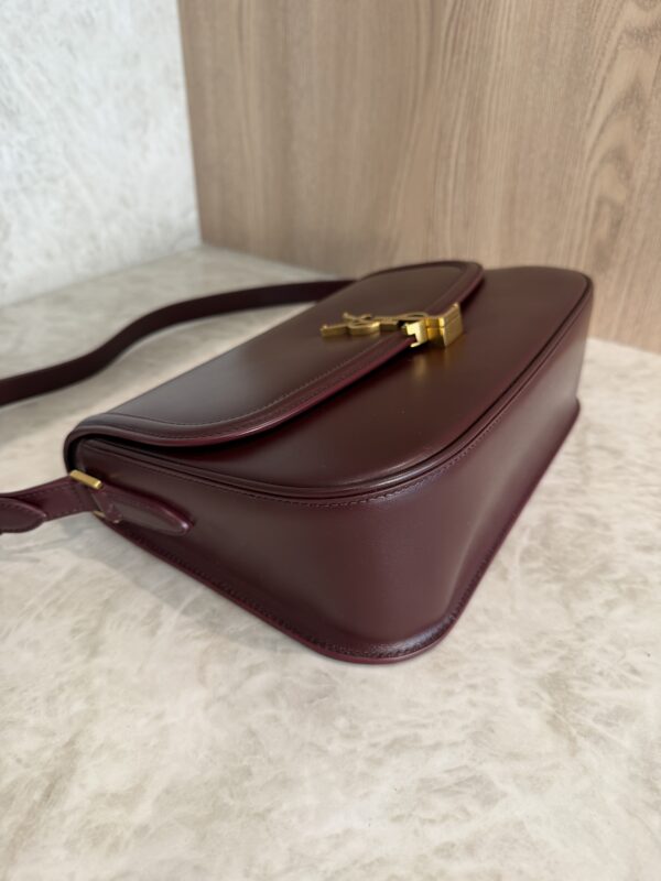 Saint Laurent (YSL) Box Calfskin Monogram Large Solferino Shoulder Bag Hot Wine