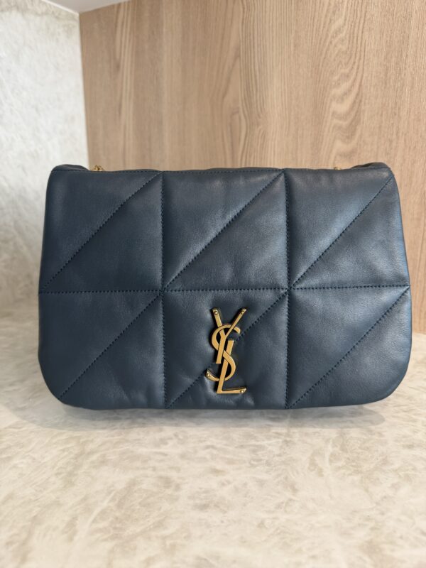 Saint Laurent (YSL) Lambskin Matelasse Monogram Medium Jamie 4.3 Dark Ottanio