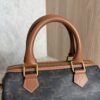 Celine Triomphe Canvas Calfskin Small Boston Bag Tan