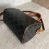 Celine Triomphe Canvas Calfskin Small Boston Bag Tan