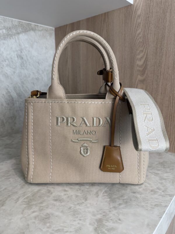 Prada Jardinière Small Cotton Canvas Bag