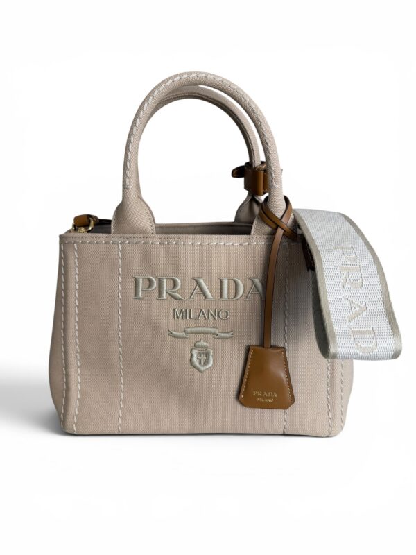 Prada Jardinière Small Cotton Canvas Bag