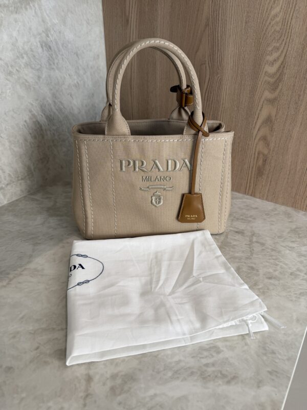 Prada Jardinière Small Cotton Canvas Bag