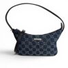 Gucci Lady Lunetta Small Shoulder Bag Dark Blue GG Denim