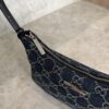 Gucci Lady Lunetta Small Shoulder Bag Dark Blue GG Denim