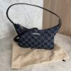 Gucci Lady Lunetta Small Shoulder Bag Dark Blue GG Denim