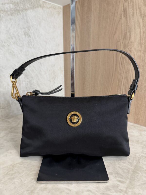 Versace Nylon Tribute Icon Flat Pouch Black