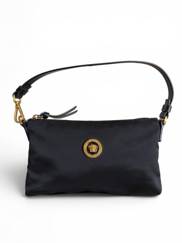 Versace Nylon Tribute Icon Flat Pouch Black