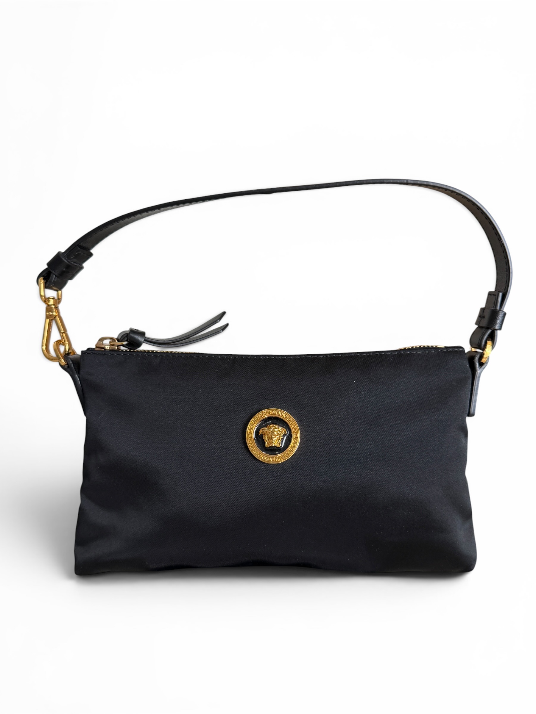 Versace Nylon Tribute Icon Flat Pouch Black