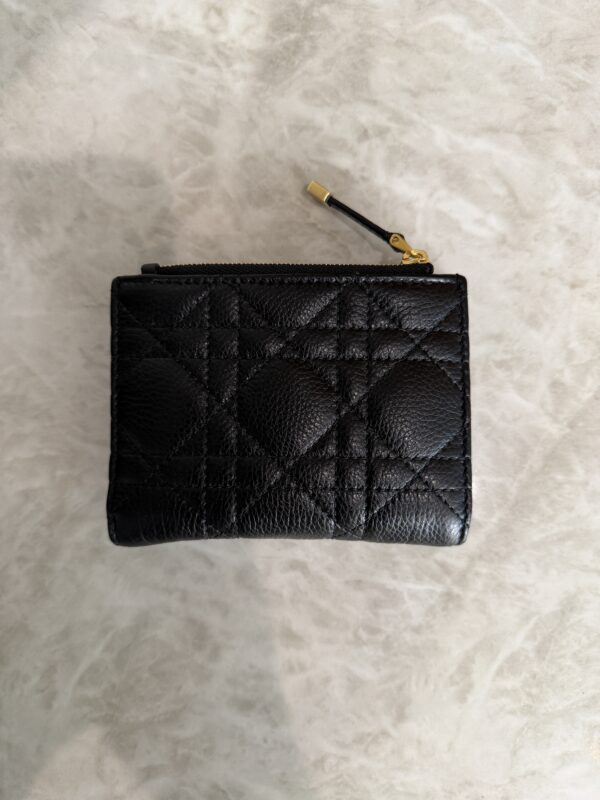 Christian Dior Caro Dahlia Wallet Black Supple Cannage Calfskin Black