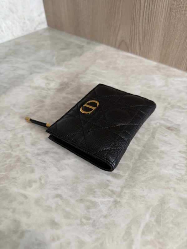 Christian Dior Caro Dahlia Wallet Black Supple Cannage Calfskin Black