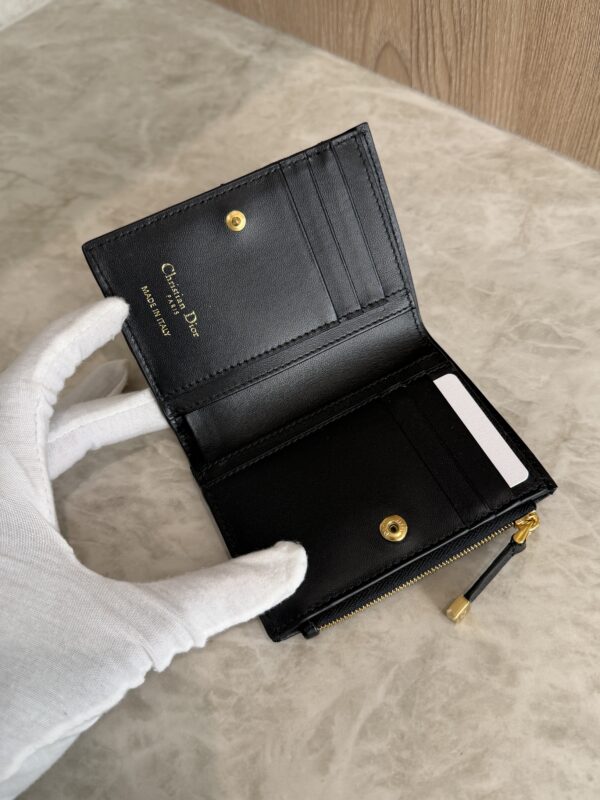 Christian Dior Caro Dahlia Wallet Black Supple Cannage Calfskin Black
