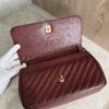 Chanel Shiny Goatskin Diagonal Quilted Medium Flap Burgundy