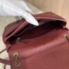 Chanel Shiny Goatskin Diagonal Quilted Medium Flap Burgundy